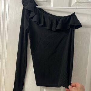 JCrew NWOT one shoulder ruffle top